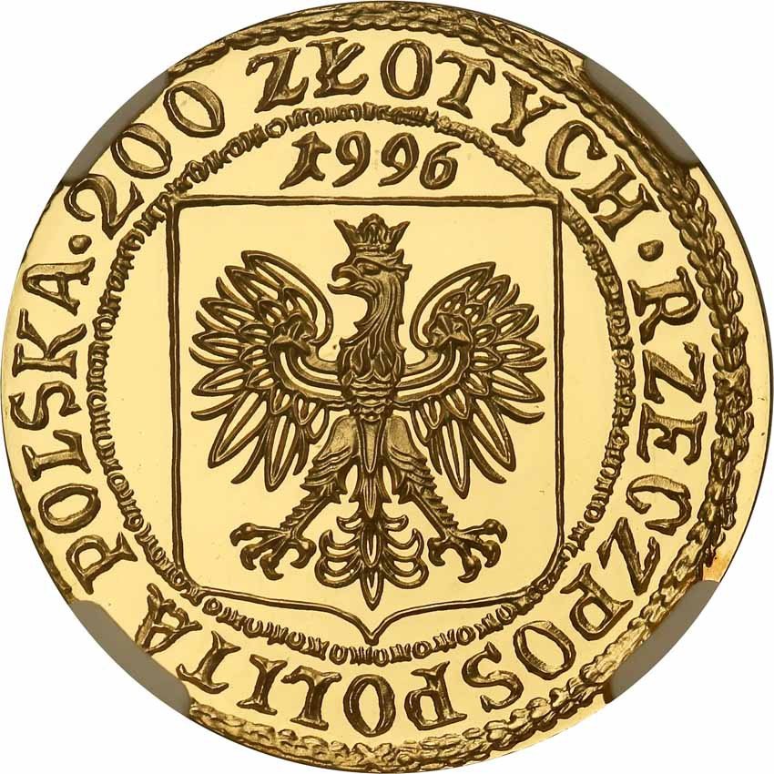 III RP. 200 złotych 1996 Tysiąclecie Miasta Gdańska NGC PF69 ULTRA CAMEO